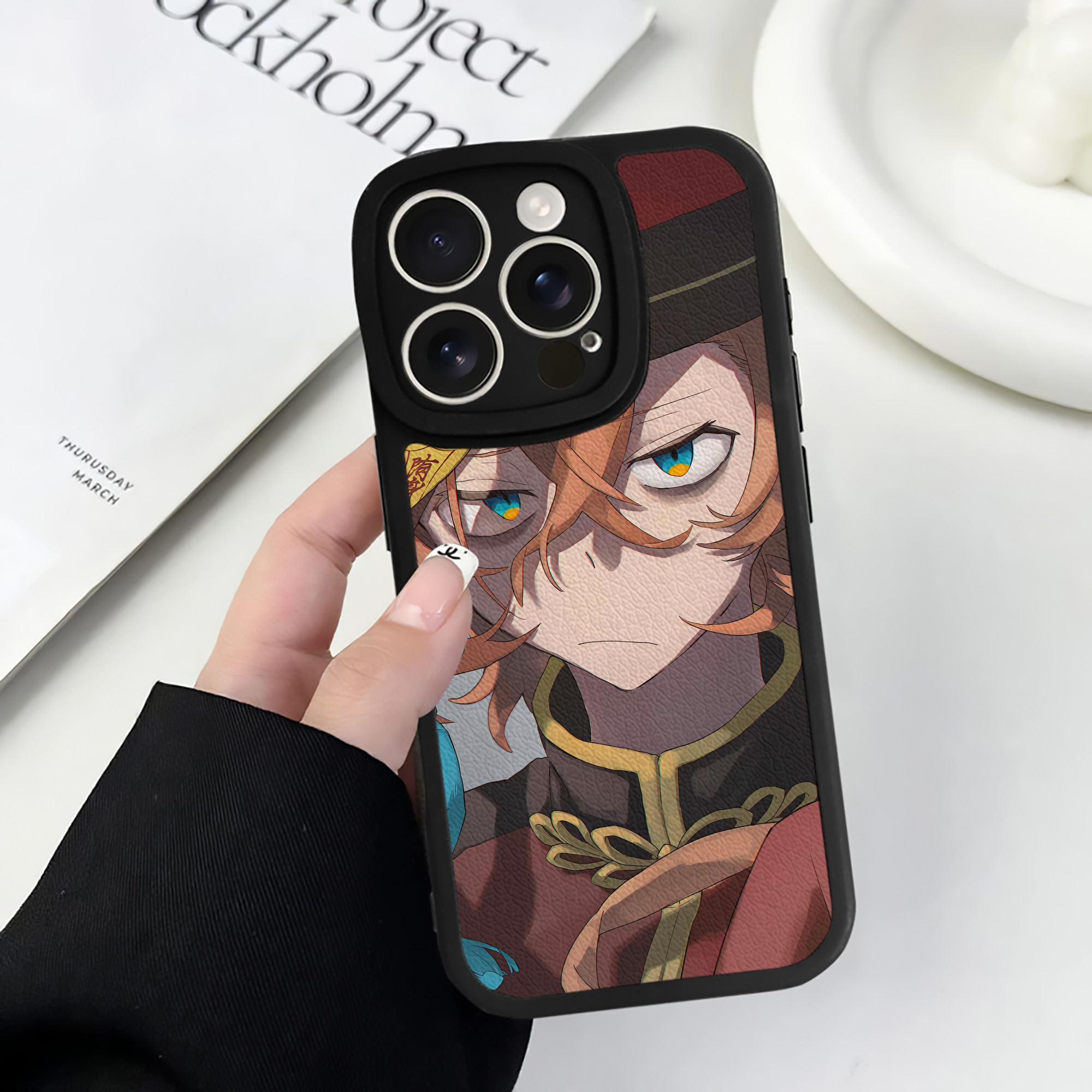 （画像用） 文豪ストレイドッグス Bungo Stray Dogs 【iPhone 16シリーズ対応】シリコンスマホケース（レザー調） 材質：シリコン